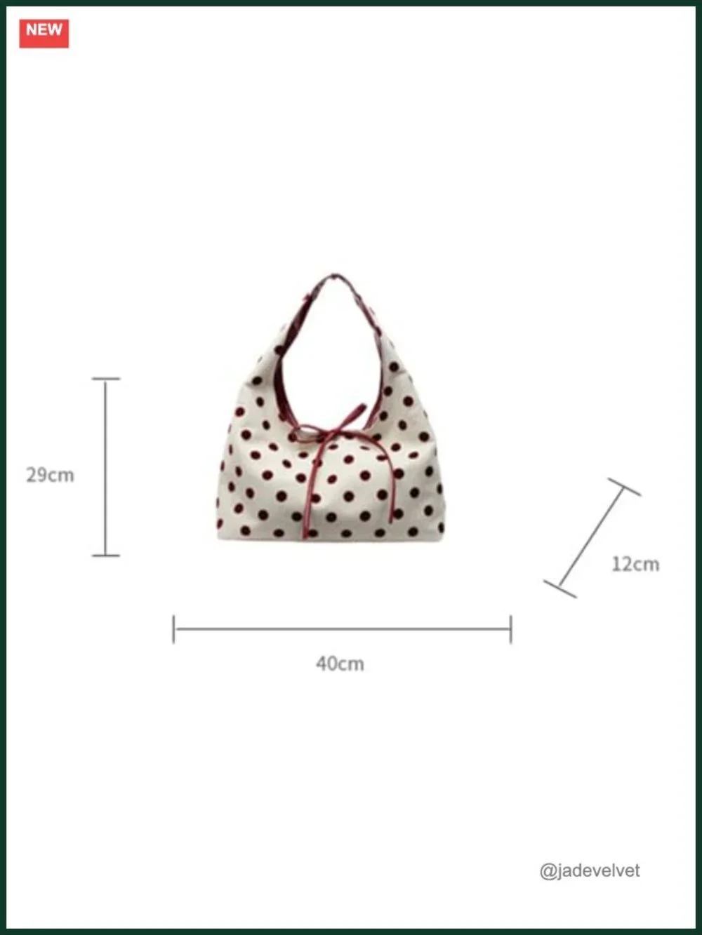 Polka Dot Hobo Shoulder Bag Women Faux Leather Large Tote Satchel Work Travel